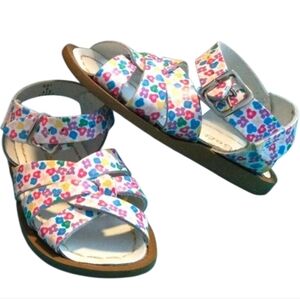 Sun-San Saltwater Sandals Floral Design Flowers Infant Toddler Girl's Size 5